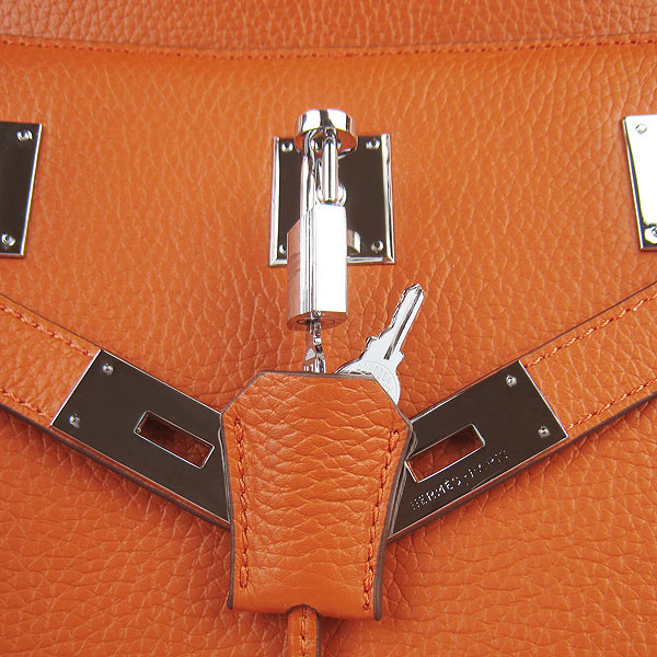 Replica Hermes Jypsiere Fjord Leather Messenger Bag Orange H6508 - 1:1 Copy - Click Image to Close